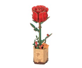 Rowood DIY Red Rose 3D Wooden Puzzle