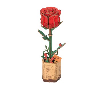 Rowood DIY Red Rose 3D Wooden Puzzle