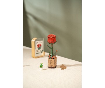 Rowood DIY Red Rose 3D Wooden Puzzle