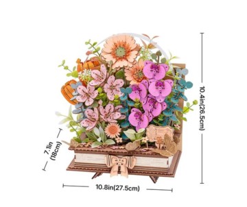Rowood Wooden Blooming Book 3D Wooden Puzzle