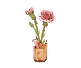 Rowood DIY Pink Carnation 3D Wooden Puzzle