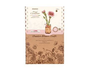 Rowood DIY Pink Carnation 3D Wooden Puzzle