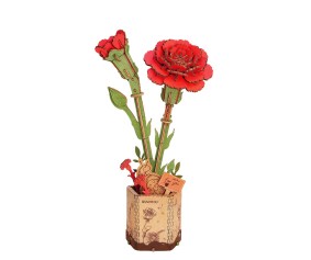 Rowood DIY Red Carnation 3D Wooden Puzzle