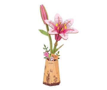 Rowood DIY Pink Lily 3D Wooden Puzzle