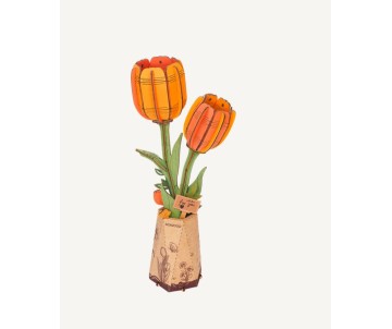 Rowood DIY Orange Tulip 3D Wooden Puzzle