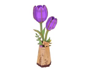 Rowood Purple Tulip 3D Wooden Puzzle