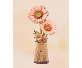 Rowood Light Orange Gerbera DIY Wooden Puzzle