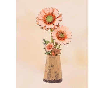 Rowood Light Orange Gerbera DIY Wooden Puzzle