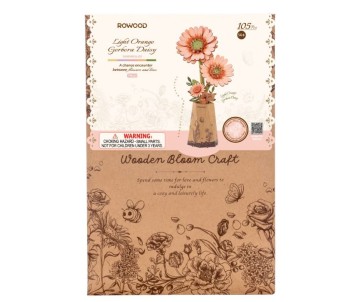 Rowood Light Orange Gerbera DIY Wooden Puzzle