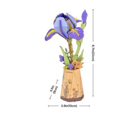Rowood DIY Purple Iris 3D Wooden Puzzle
