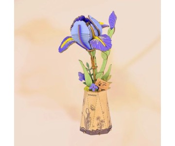 Rowood DIY Purple Iris 3D Wooden Puzzle