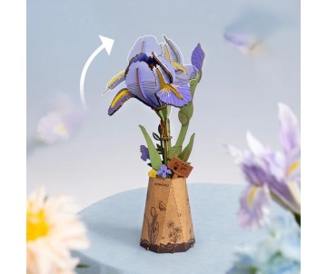Rowood DIY Purple Iris 3D Wooden Puzzle