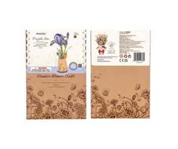 Rowood DIY Purple Iris 3D Wooden Puzzle