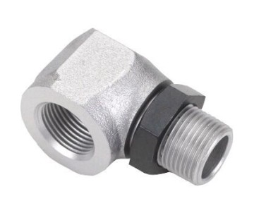 Saito Engines Muffler, Right Angle Adapter with Nut: AG, AH