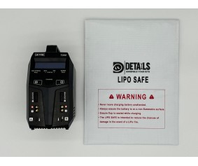 SkyRC T200 Dual Balance Charger / Discharger 100W X 2, 12A - Includes Hobby Details LiPo Safe Bag