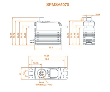 Spektrum A5070 High Torque High Speed Mini MG HV Servo