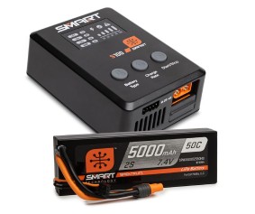 Spektrum Smart Powerstage Surface Bundle: 5000mAh 2S 50C LiPo Battery (IC3) / 100W S100 Charger