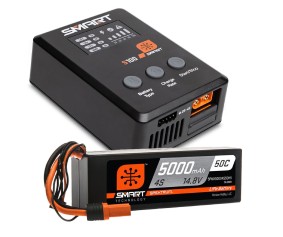 Spektrum Smart Powerstage Surface Bundle: 5000mAh 4S 50C LiPo Battery (IC5) / 100W S100 Charger
