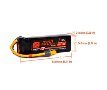 Spektrum 2200mAh 3S 11.1V Smart G2 LiPo 30C IC3