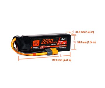 Spektrum 2200mAh 4S 14.8V Smart G2 LiPo 30C; IC3