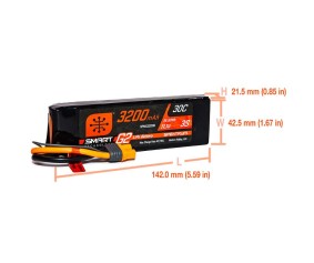 Spektrum 3200mAh 3S 11.1V 30C Smart G2 LiPo IC3
