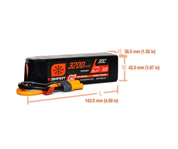 Spektrum 3200mAh 6S 22.2V Smart G2 LiPo 30C; IC5