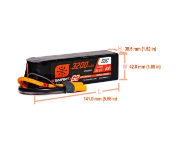 Spektrum 3200mAh 6S 22.2V Smart G2 LiPo 50C; IC5