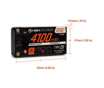 Spektrum 4100mAh 2S 7.6V Smart Pro Race HV LiPo 120C: 5mm