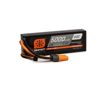 Spektrum 5000mAh 2S 7.4V 50C Smart LiPo Hardcase; IC5