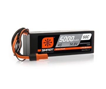 Spektrum 5000mAh 4S 14.8V 50C Smart LiPo Hardcase; IC5