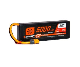 Spektrum 5000mAh 2S 7.4V Smart G2 LiPo 50C Hard Case; IC3
