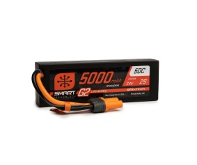 Spektrum 5000mAh 2S 7.4V Smart G2 LiPo 50C Hard Case; IC5