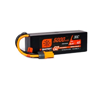 Spektrum 5000mAh 4S 14.8V Smart G2 LiPo 30C Hard Case; IC5