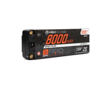 Spektrum 8000mAh 2S 7.6V Smart Pro Race HV LiPo 120C: 5mm