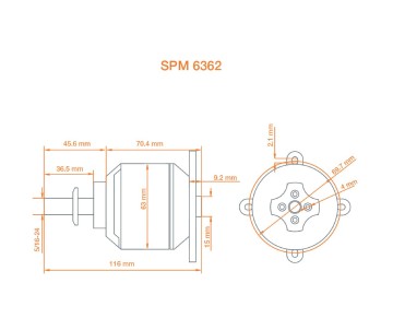 Spektrum Avian 6362-250Kv Outrunner Brushless Motor