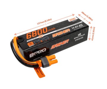 Spektrum 6800mAh 4S 14.8V Smart Pro Basher LiPo 120C IC5