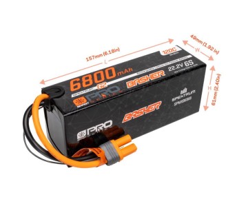 Spektrum 6800mAh 6S 22.2V Smart Pro Basher LiPo 120C IC5