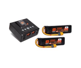 Spektrum Smart Powerstage 4S Air Bundle: (2) G2 2200mAh 4S 50C LiPo IC3 & S250 Charger
