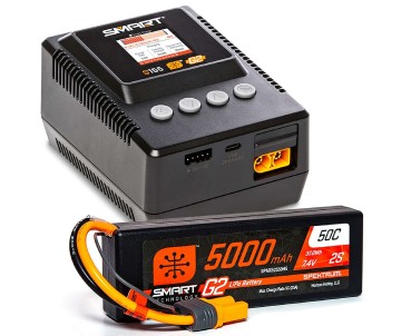 Spektrum Smart Powerstage: 5000mAh 2S LiPo & S155 Charger