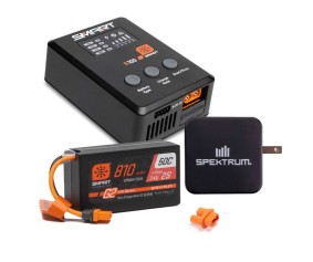 Spektrum Smart G2 Powerstage Bundle: 810mAh 2S 50C LiPo Battery (IC2), S100 Charger, 65W Power Block, Adapter