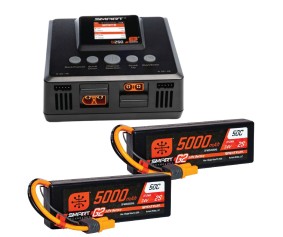 Spektrum Smart Powerstage 4S Surface Bundle: (2) G2 5000mAh 2S LiPo IC5 & S250 Charger