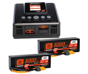 Spektrum Smart Powerstage 6S Surface Bundle:  (2) G2 5000mAh 3S LiPo IC5 & S250 Charger