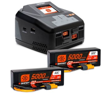 Spektrum Smart Powerstage 6S Surface Bundle: (2) G2 5000mAh 3S LiPo IC5 & S2100 Charger