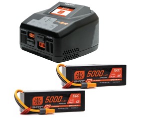 Spektrum Smart Powerstage 8S Surface Bundle:  (2) G2 5000mAh 4S LiPo IC5 & S2100 Charger