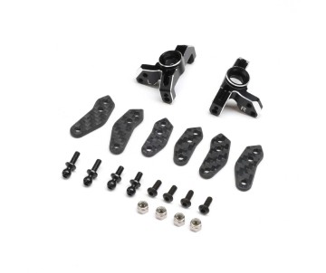 TLR Spindle Set, Aluminum, Black: 22S Sprint