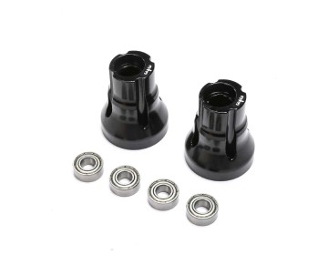 TLR Rear Axle Mount Set,3 Deg, AL, BLK: LMT, TTLMT