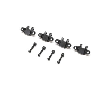 TLR Lower Shock Mount, Aluminum, Black(4): Mini LMT