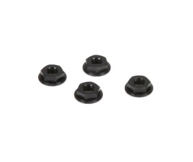 TLR M4 Aluminum Serrated Nuts, Low Profile, Black (4) TLR M4 Aluminum Serrated Nuts, Low Profile, Black (4)