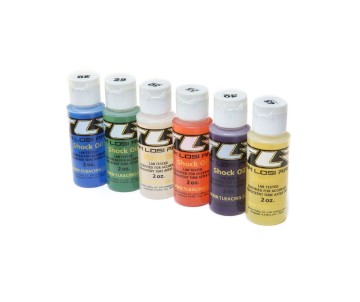 TLR Silicone Shock Oil 6 PACK, 20-45WT, 195-610CST, 2OZ