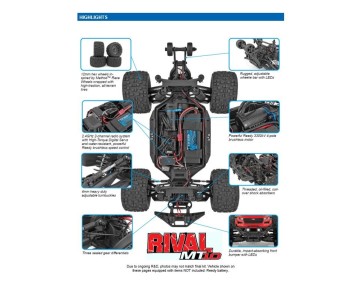 Team Associated Rival MT10 Brushless RTR V2 LiPo Combo